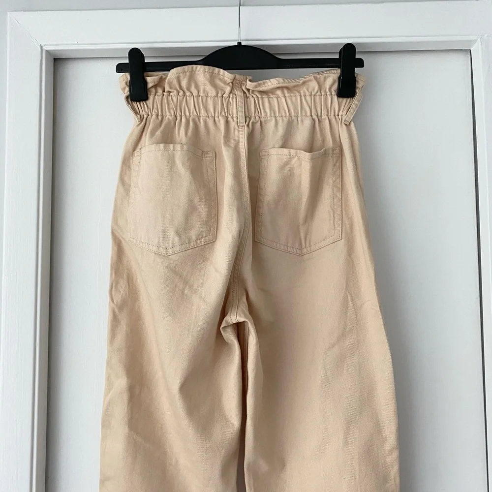 100%Cotton Paperbag Waist Pants, Highrise, Size 36 - Picture 3 of 13